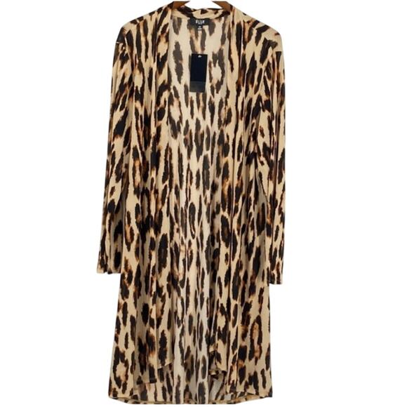 Slim Factor by Investments Leopard Print Boho Style Kimono Size M - Picture 1 of 4
